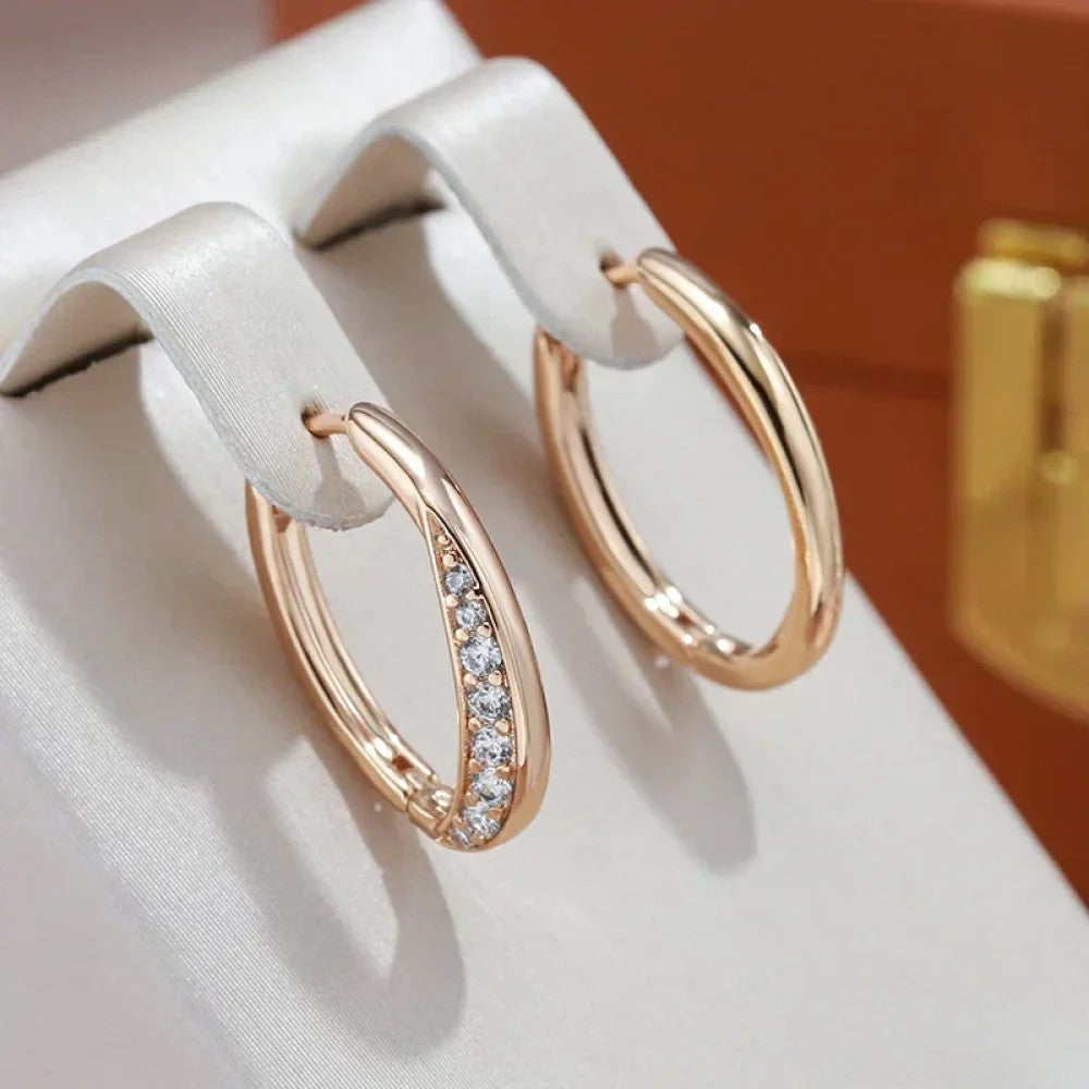 Elegant Golden Hoop Earrings Aurevea Atelier