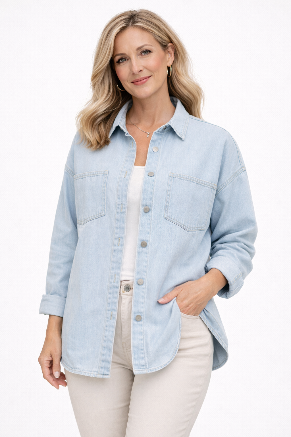 Classic Light Wash Denim Shirt