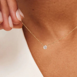 Ysavienna | Moissanite Stone Necklace 14k Gold Aurevea Atelier