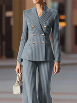 Amelia™ Elegant Pinstripe Suit Set