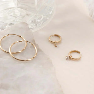Amarissea | Moonbeam Stone Hoop Earrings 14k Gold Aurevea Atelier