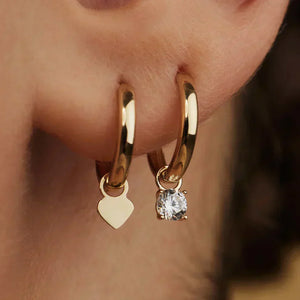 Amarissea | Moonbeam Stone Hoop Earrings 14k Gold Aurevea Atelier