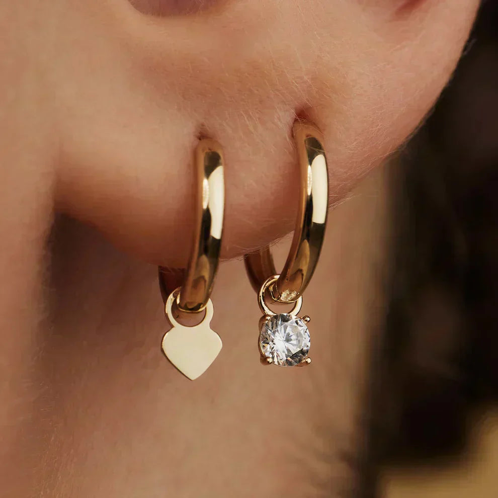 Amarissea | Moonbeam Stone Hoop Earrings 14k Gold Aurevea Atelier