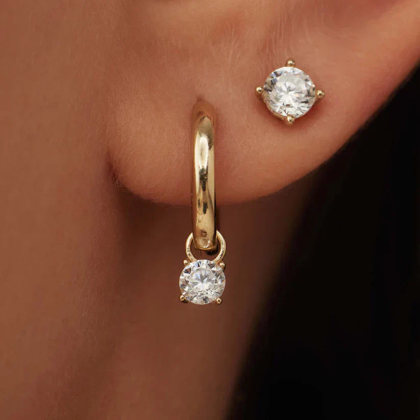 Krizalyssa | Diamond Pendant Earrings 18k Gold Aurevea Atelier