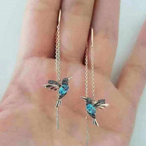 Hummingbird Earrings with Enamel and Zirconia Aurevea Atelier